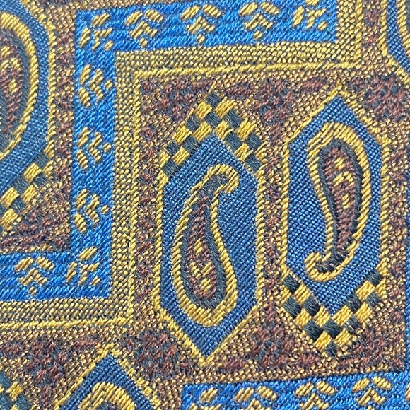 ERMENEGILDO ZEGNA Vintage Silk Tie Necktie Paisley Geometric Print Made in Italy - Picture 6 of 7